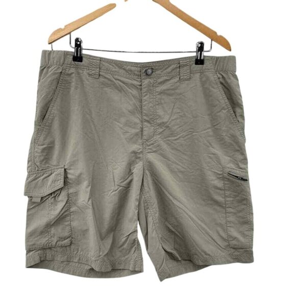 Columbia Omni-Shade‎ Cargo Shorts Mens 38 Brown Nylon Quick Dry Sun Protection - Picture 1 of 7